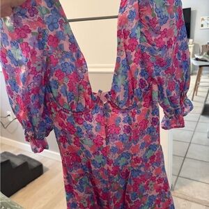 For Love And Lemons Light Pink Floral Dress